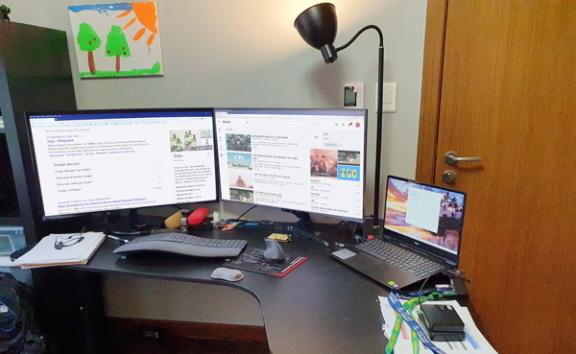 – Albert's workspace during breaktime